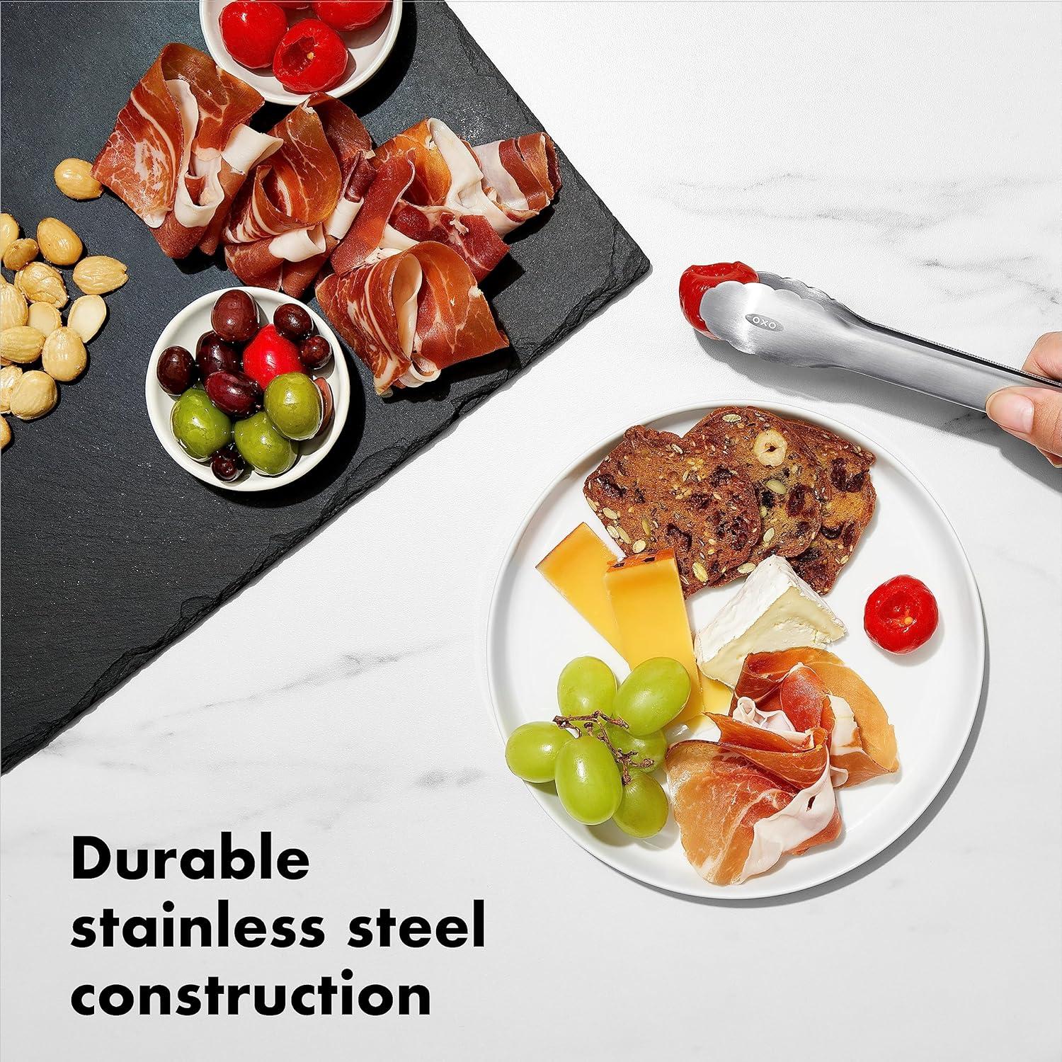 imageOXO Good Grips Stainless Steel Mini Tongs 2 Pack7Inch Mini 2Pack