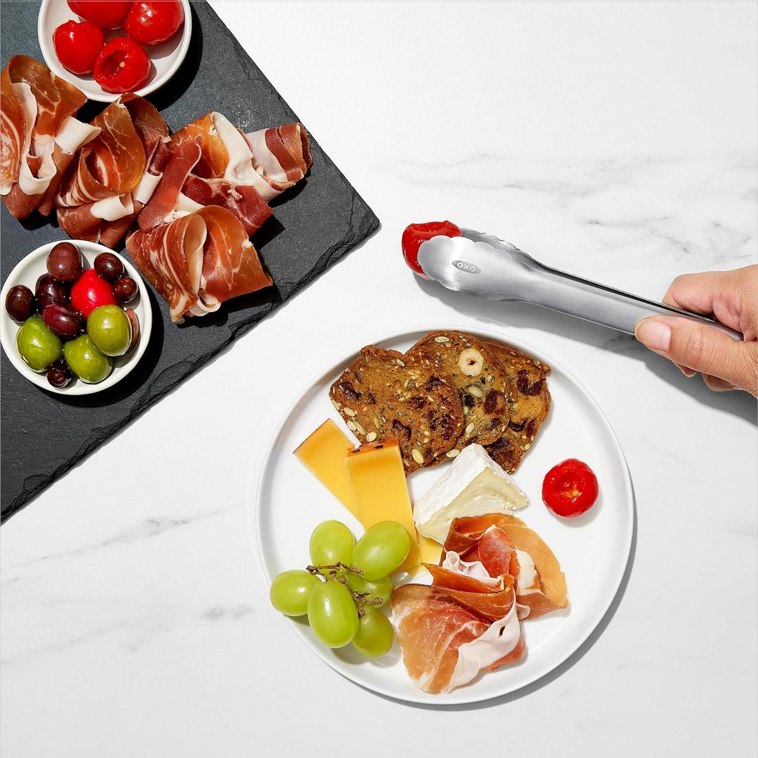 imageOXO Good Grips Stainless Steel Mini Tongs 2 Pack7Inch Mini 2Pack