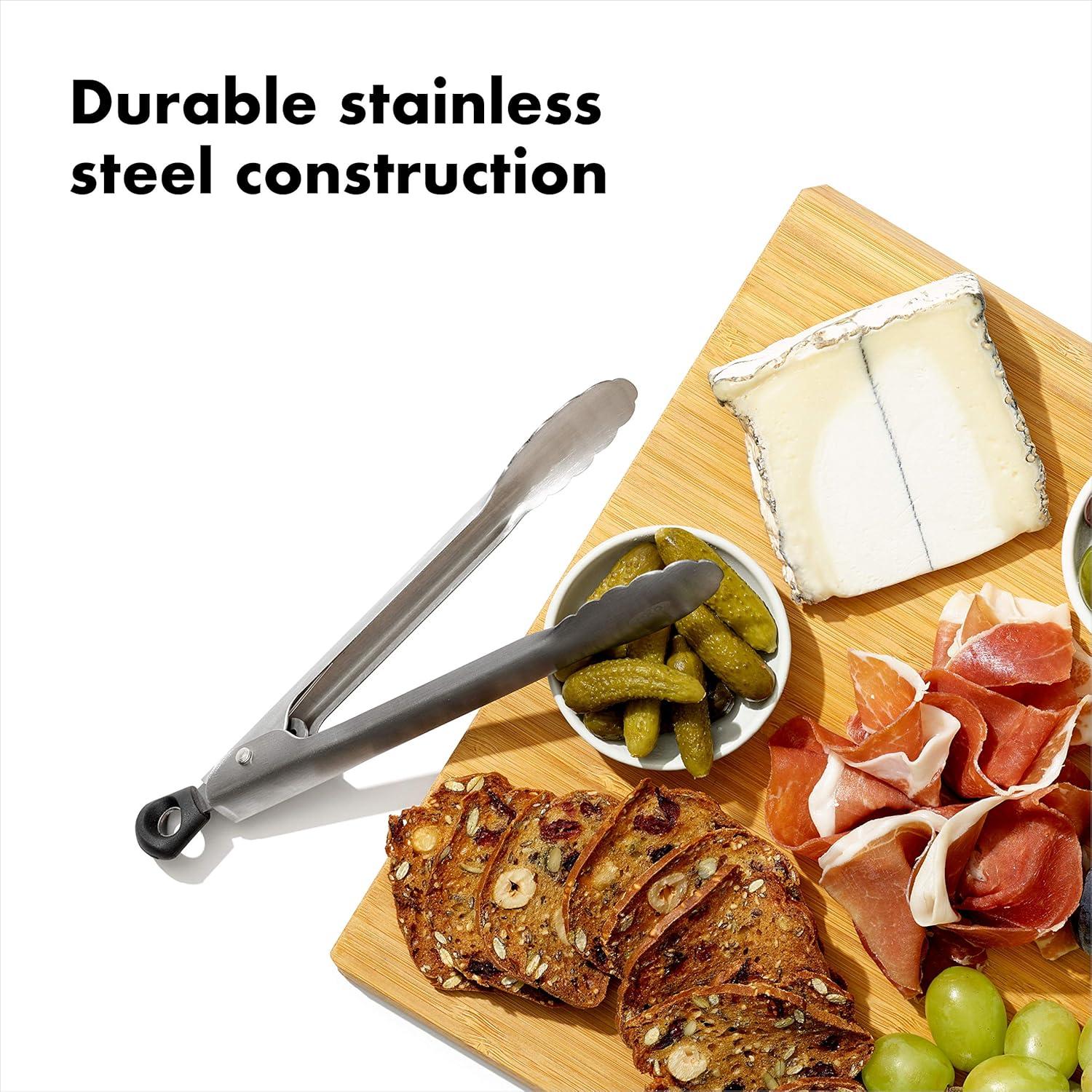 imageOXO Good Grips Stainless Steel Mini Tongs 2 Pack7Inch Mini