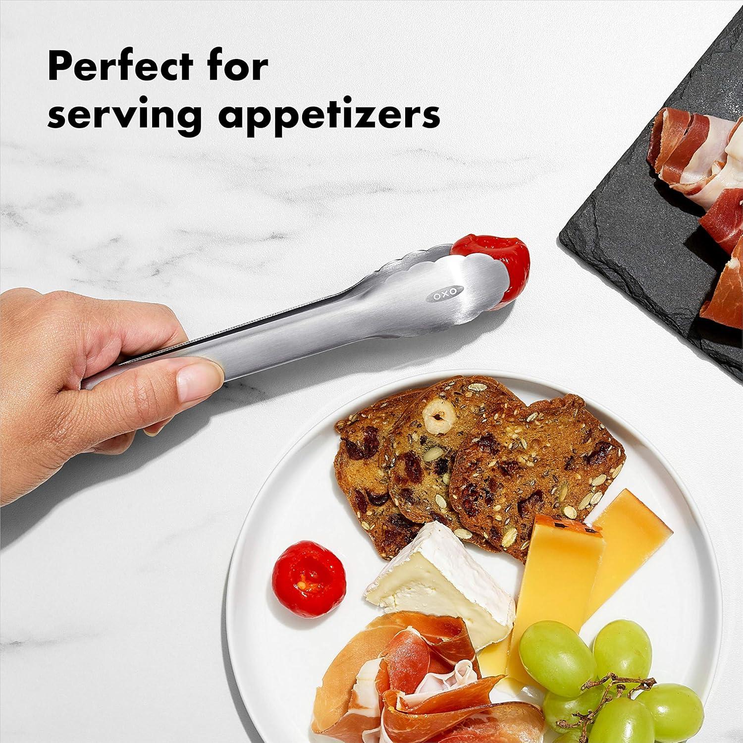 imageOXO Good Grips Stainless Steel Mini Tongs 2 Pack7Inch Mini