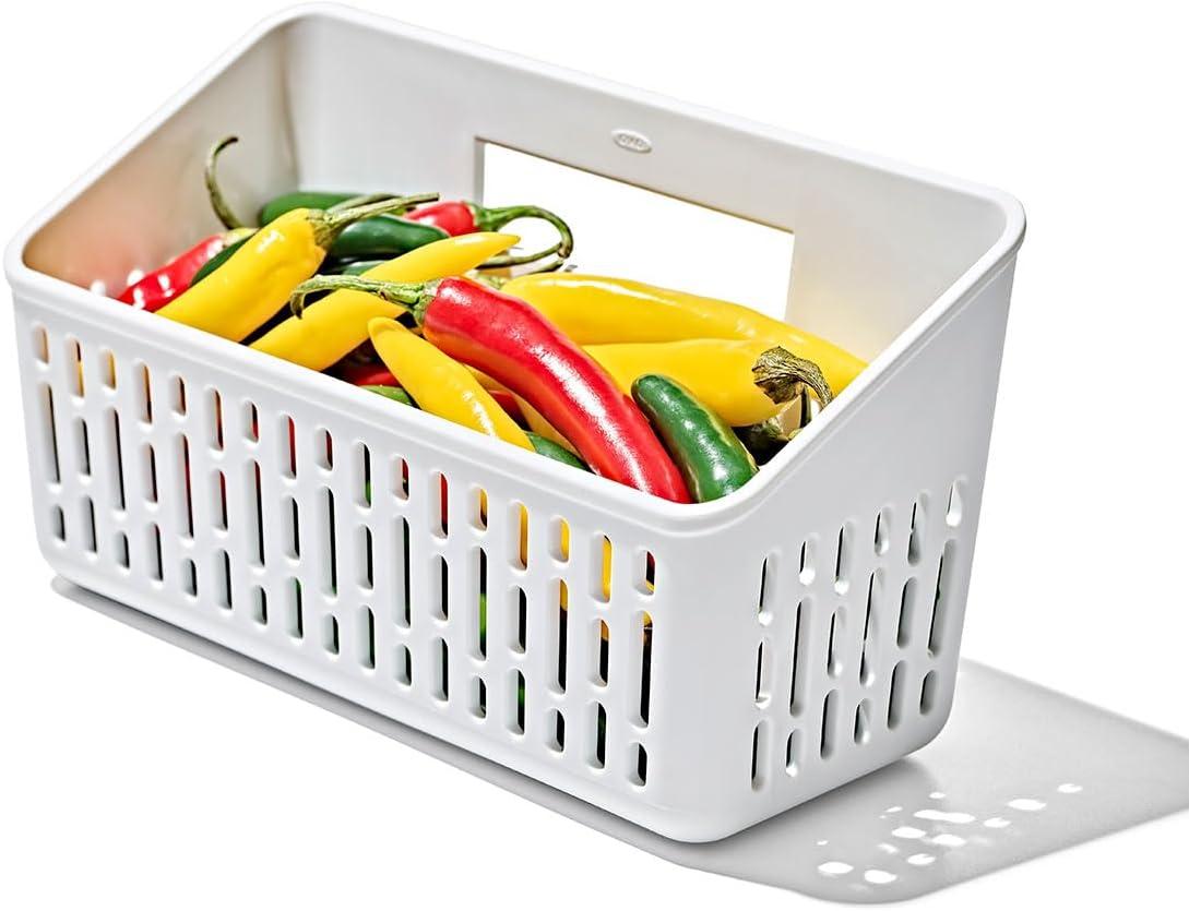 imageOXO Good Grips Produce Saver Root Vegetable Bin with Lid 5 lb Capacity Potato and Onion Storage for Pantry Stackable Vegetable Storage ContainerCrisper Basket