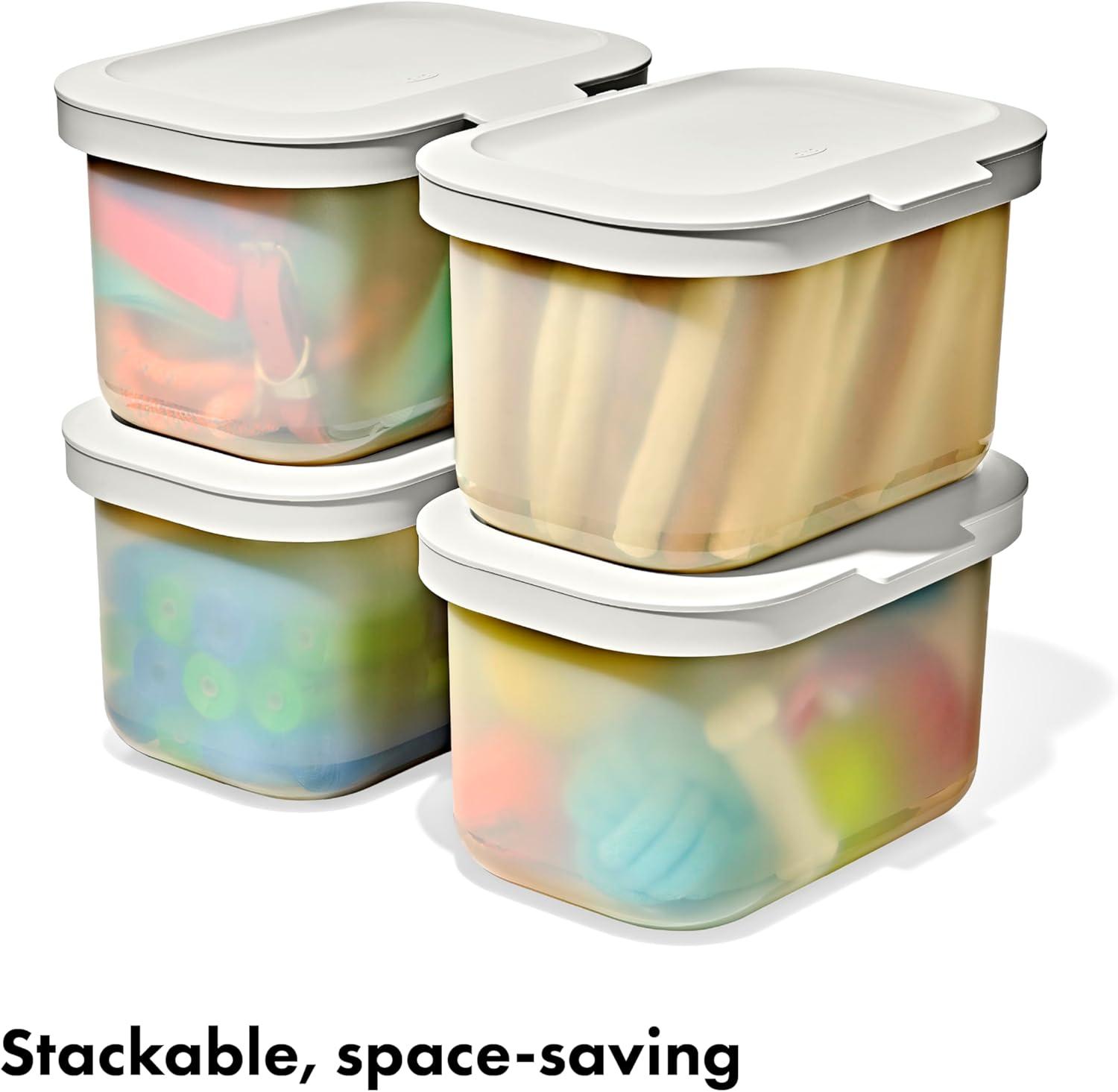 imageOXO Pet Multipurpose Container Storage bins with Lid For Dog Toys Removable Hinged Lid For Easy Cleaning Stackable SpaceSaving Dog Storage Organizer 56 Qt 53 Liters