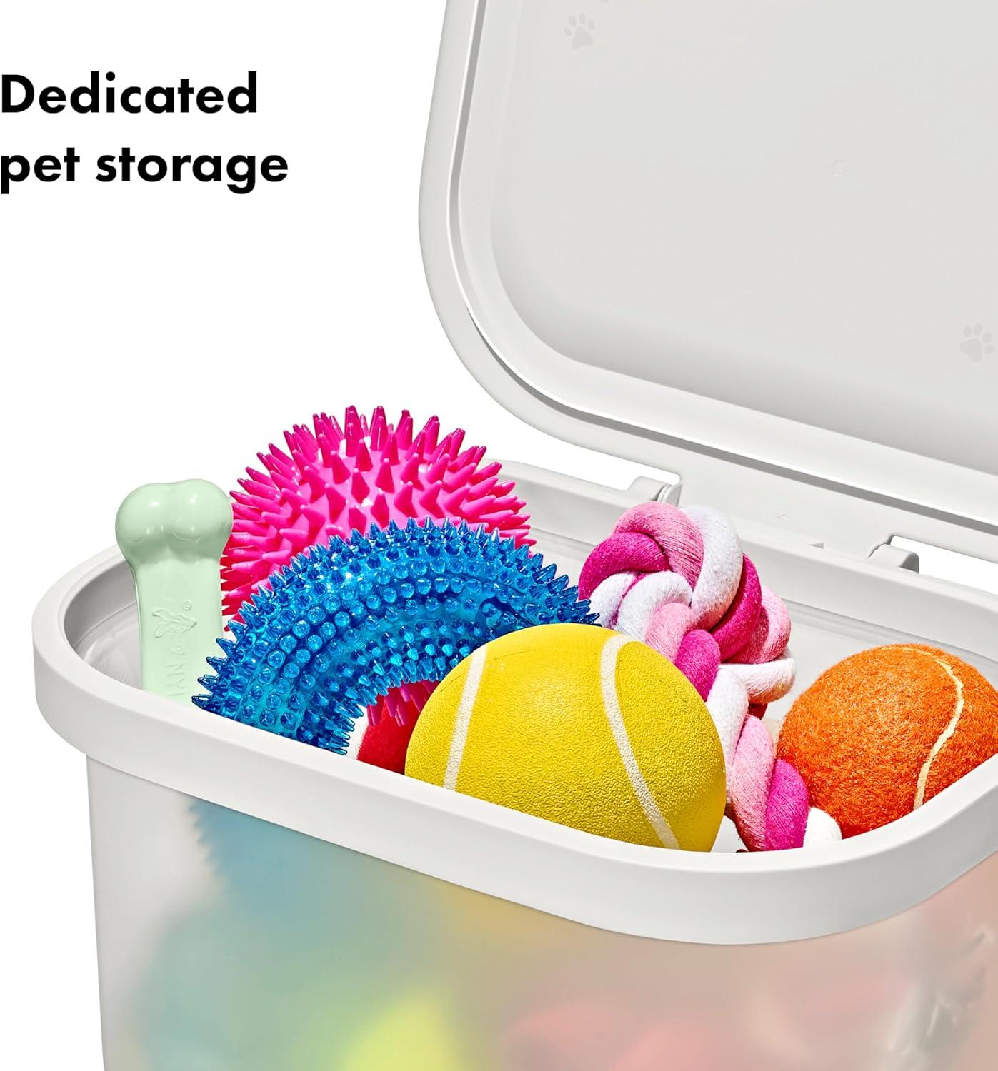imageOXO Pet Multipurpose Container Storage bins with Lid For Dog Toys Removable Hinged Lid For Easy Cleaning Stackable SpaceSaving Dog Storage Organizer 56 Qt 53 Liters