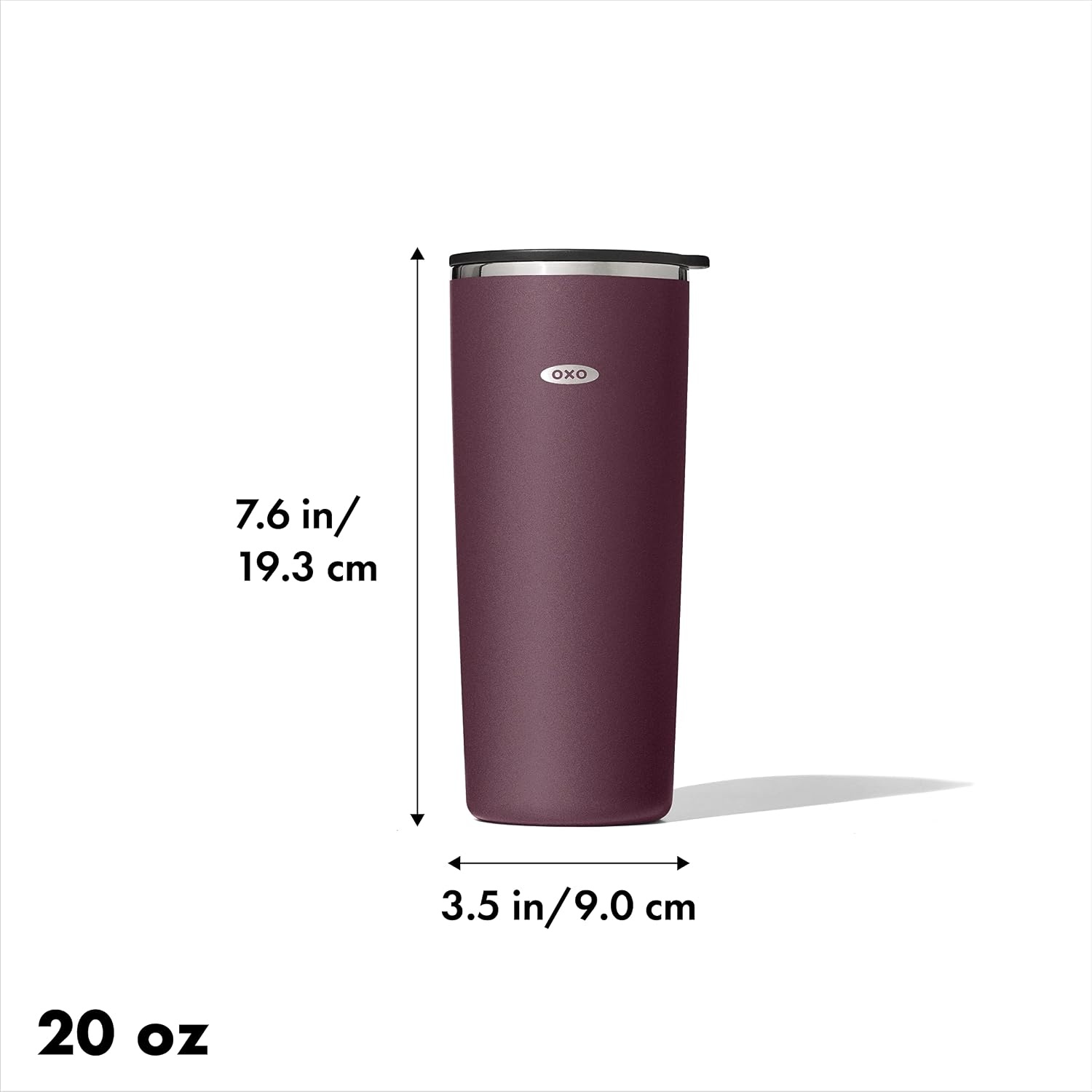 image:imageOXO Strive 20oz Insulated Tumbler with Sliding Lid CitrinePurple Garnet