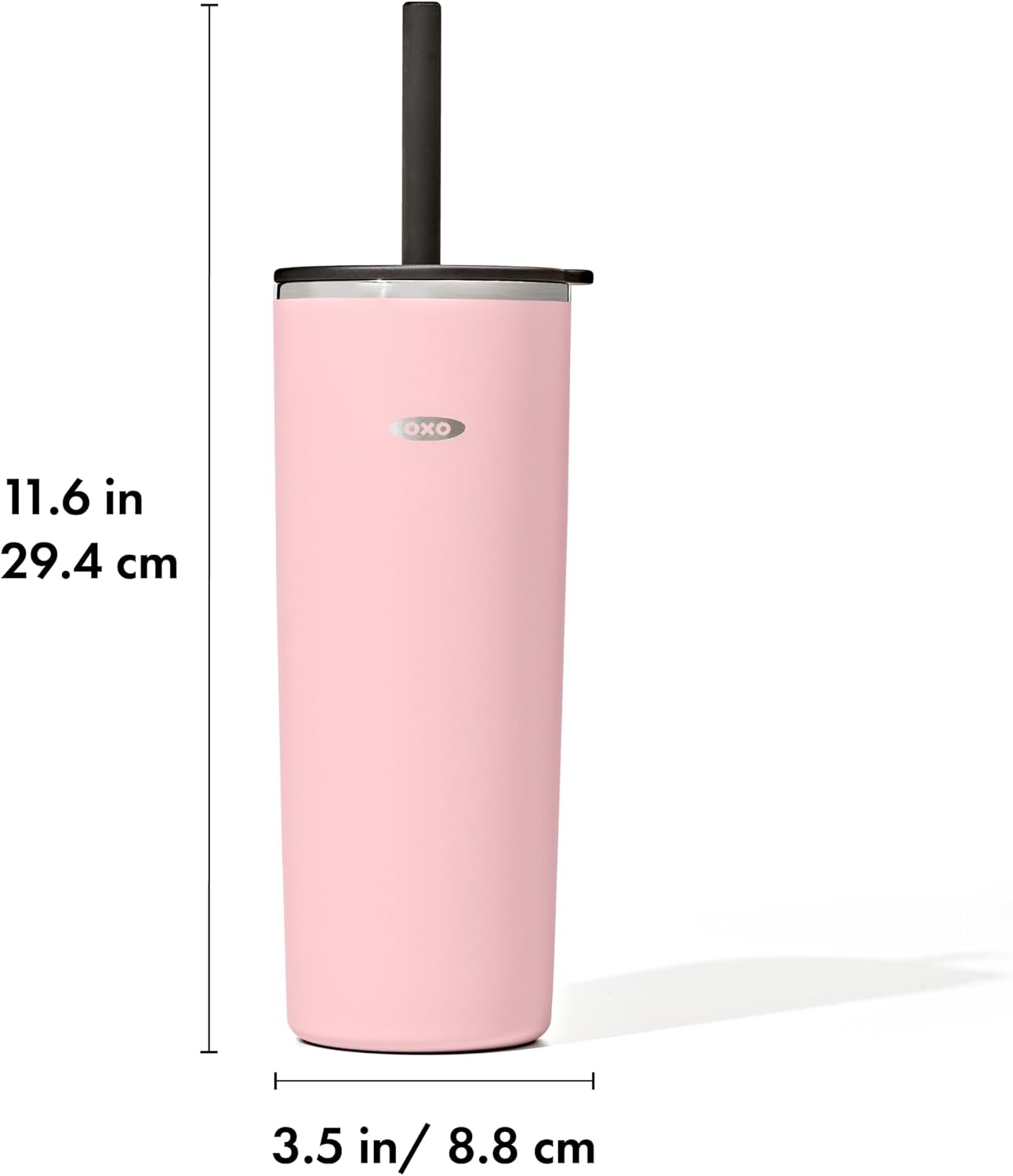 image:imageOXO Strive 24 Oz Insulated Tumbler with Tumbler Straw Lid Rose QuartzRose Quartz