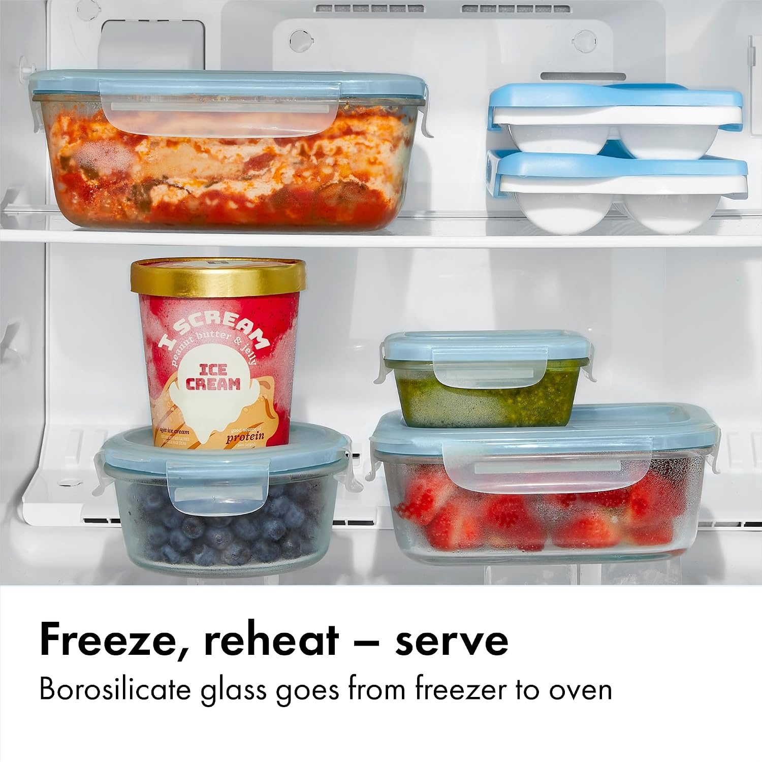 image:imageOXO Good Grips Smart Seal 8Piece Glass Food Storage Container Set Arctic BlueArctic