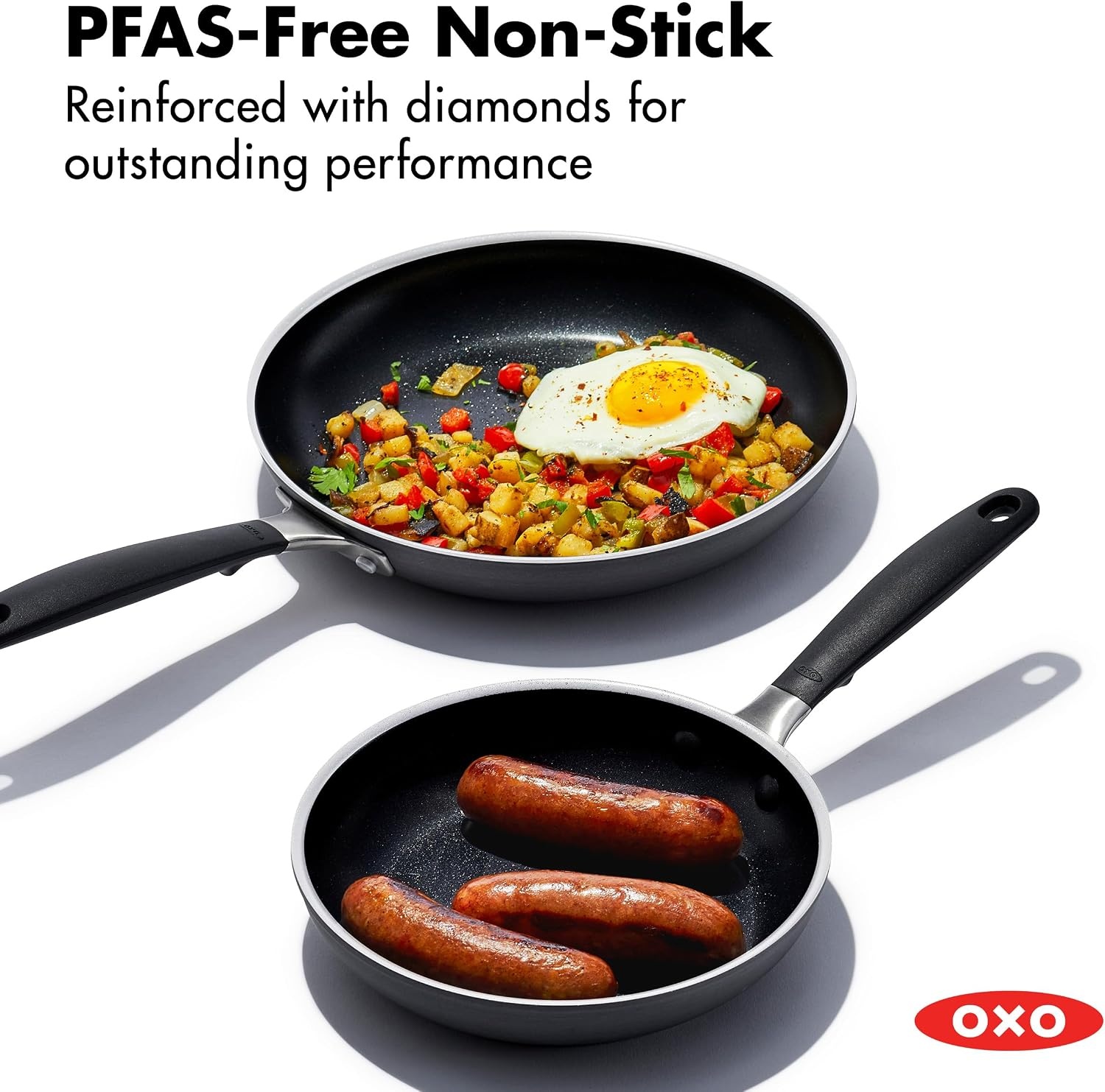 image:imageOXO Good Grips Hard Anodized PFOAFree Nonstick 8 and 10 Frying Pan Skillet set Black8 10 Frying Pan Skillet Set