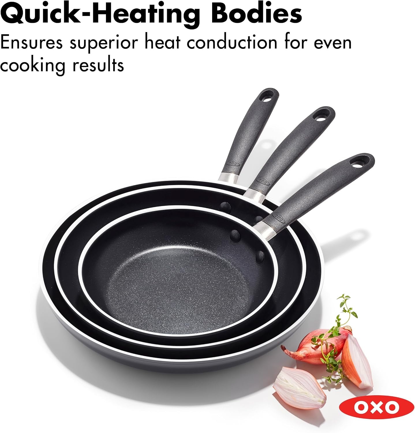 image:imageOXO Good Grips Hard Anodized PFOAFree Nonstick 8 and 10 Frying Pan Skillet set Black8 10 and 12 Frying Pan Skillet Set
