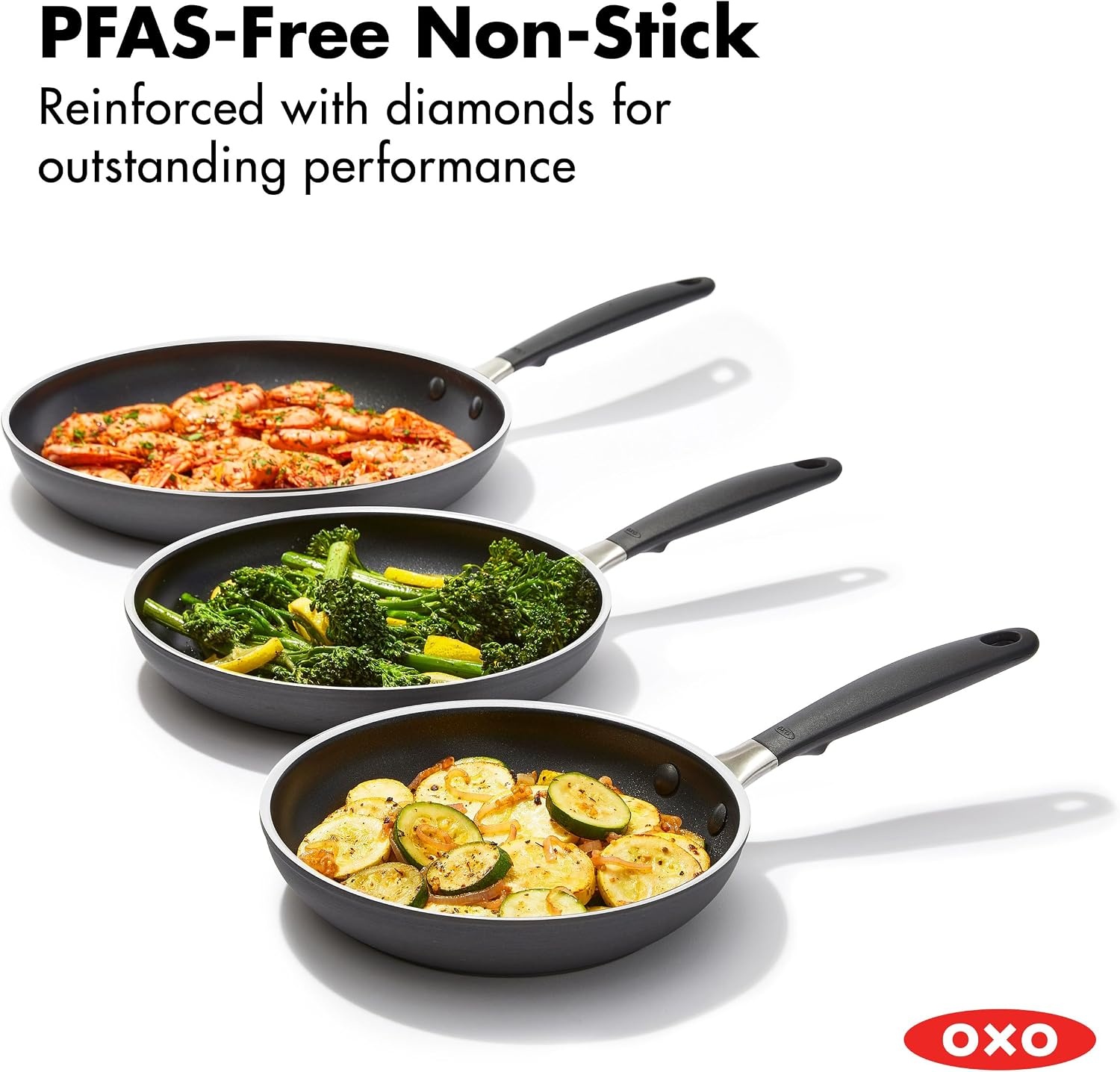 image:imageOXO Good Grips Hard Anodized PFOAFree Nonstick 8 and 10 Frying Pan Skillet set Black8 10 and 12 Frying Pan Skillet Set