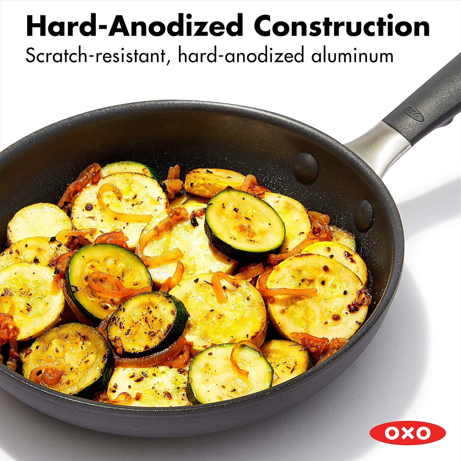 image:imageOXO Good Grips Hard Anodized PFOAFree Nonstick 8 and 10 Frying Pan Skillet set Black8 10 and 12 3 Piece Frying Pan Skillet Set