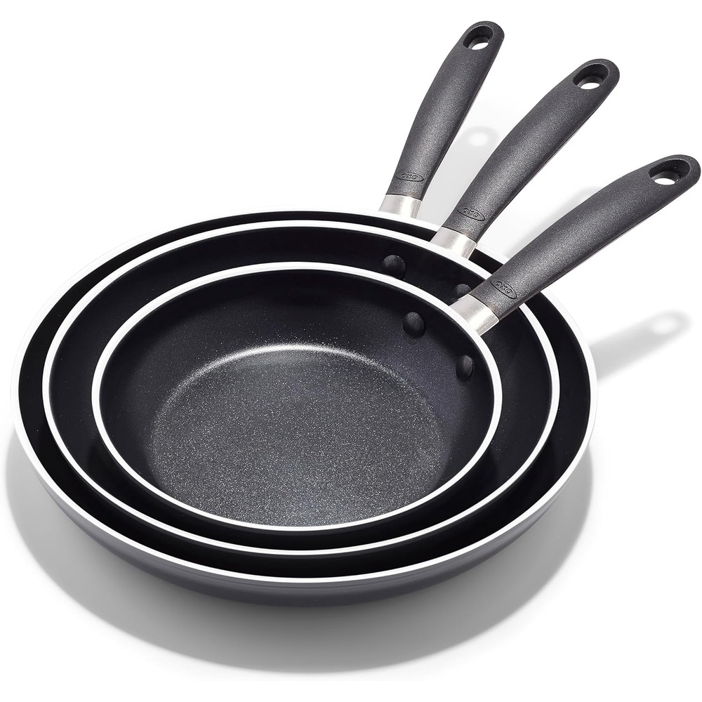 image:imageOXO Good Grips Hard Anodized PFOAFree Nonstick 8 and 10 Frying Pan Skillet set Black8 10 and 12 Frying Pan Skillet Set