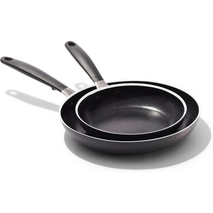 OXO Good Grips Hard Anodized PFOA-Free Nonstick 8″ and 10″ Frying Pan Skillet set Black(8″ & 10″ Frying Pan Skillet Set)