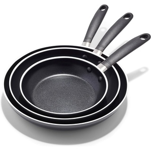 OXO Good Grips Hard Anodized PFOA-Free Nonstick 8″ and 10″ Frying Pan Skillet set Black(8″  10″ and 12″ Frying Pan Skillet Set)